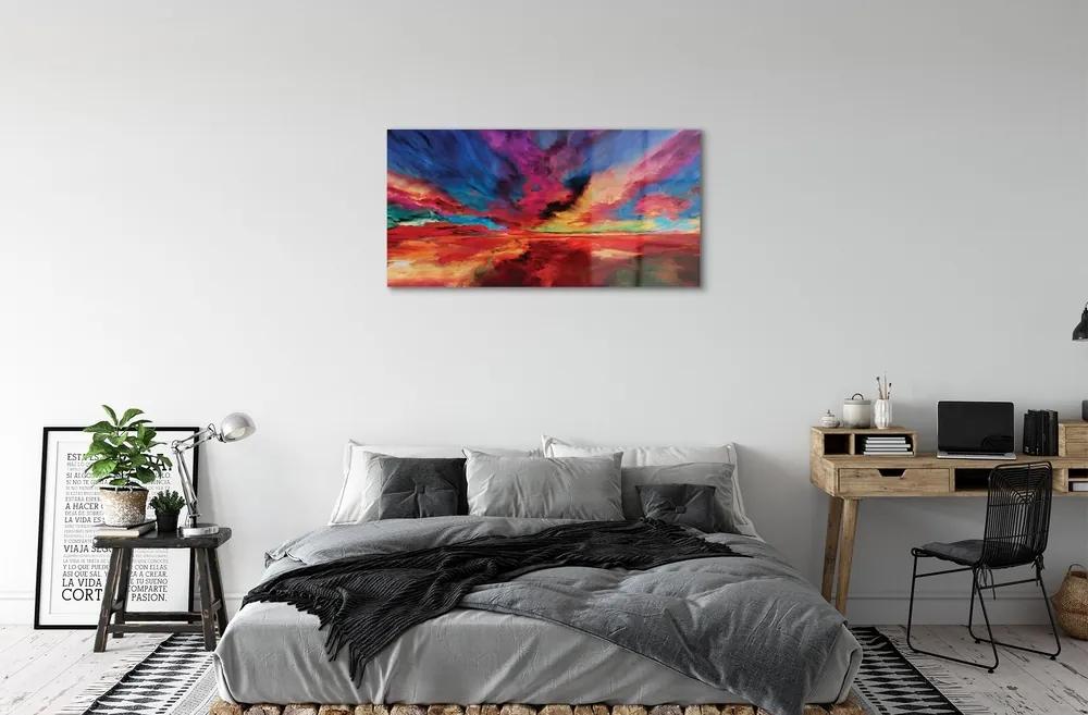 Sklenený obraz farebné fraktály 120x60 cm