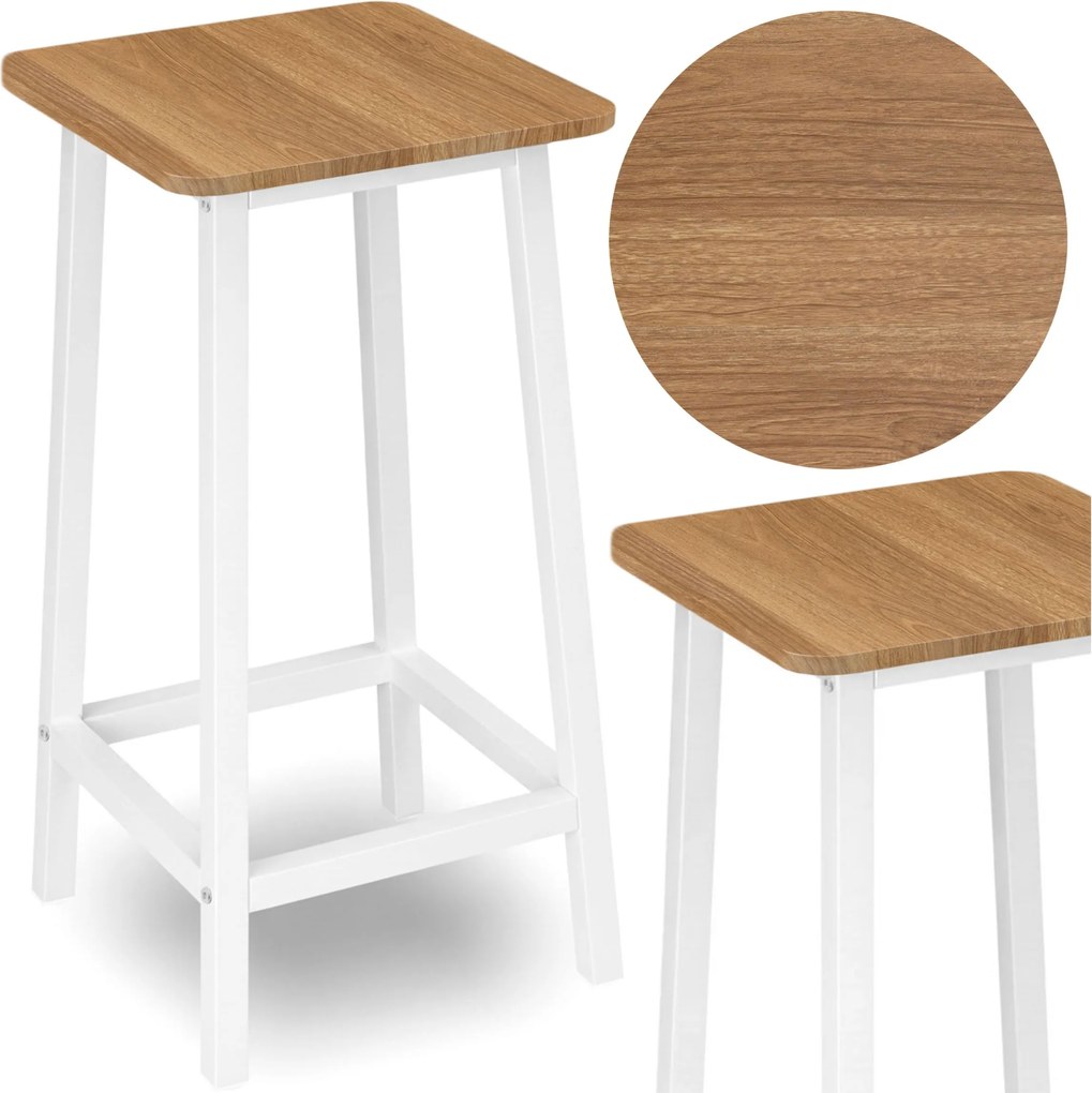 Barová židle Kent bílá/dub přírodní