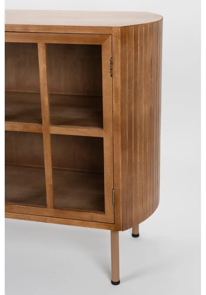 Vitrína z kaučukového dreva v prírodnej farbe 100x80x38 cm Yaz – White Label