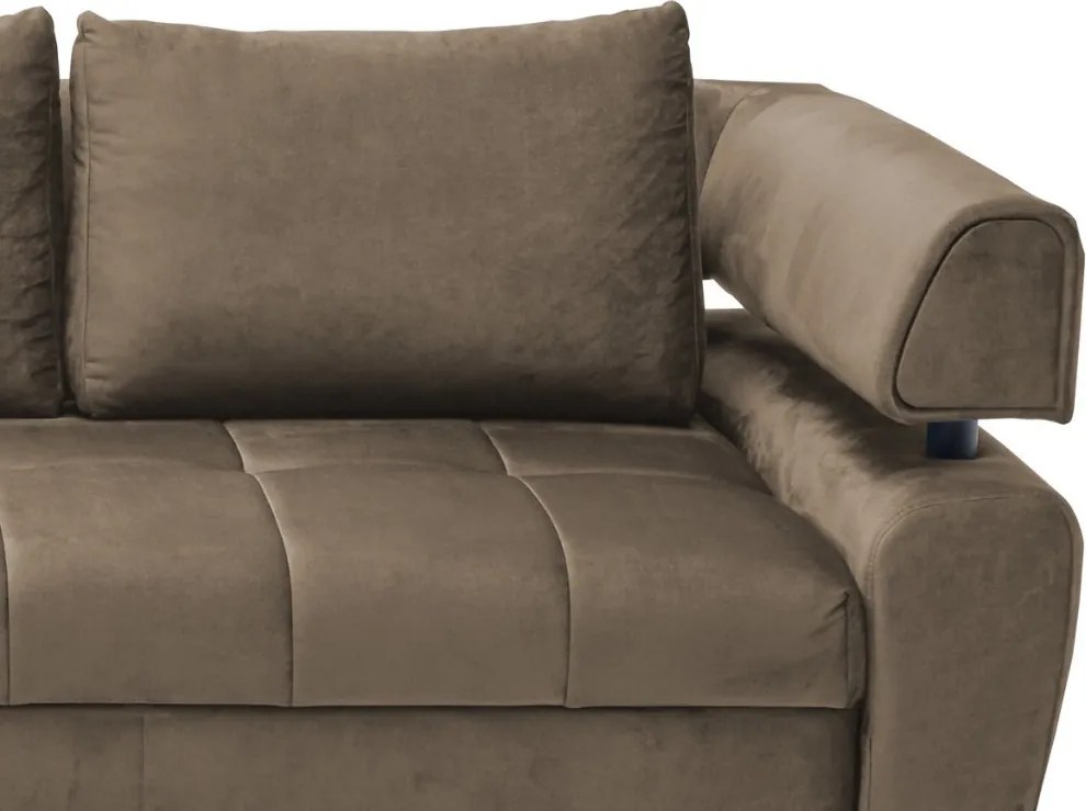 Rohová sedacia súprava Paris, svetlo hnedá látka, ľavý roh