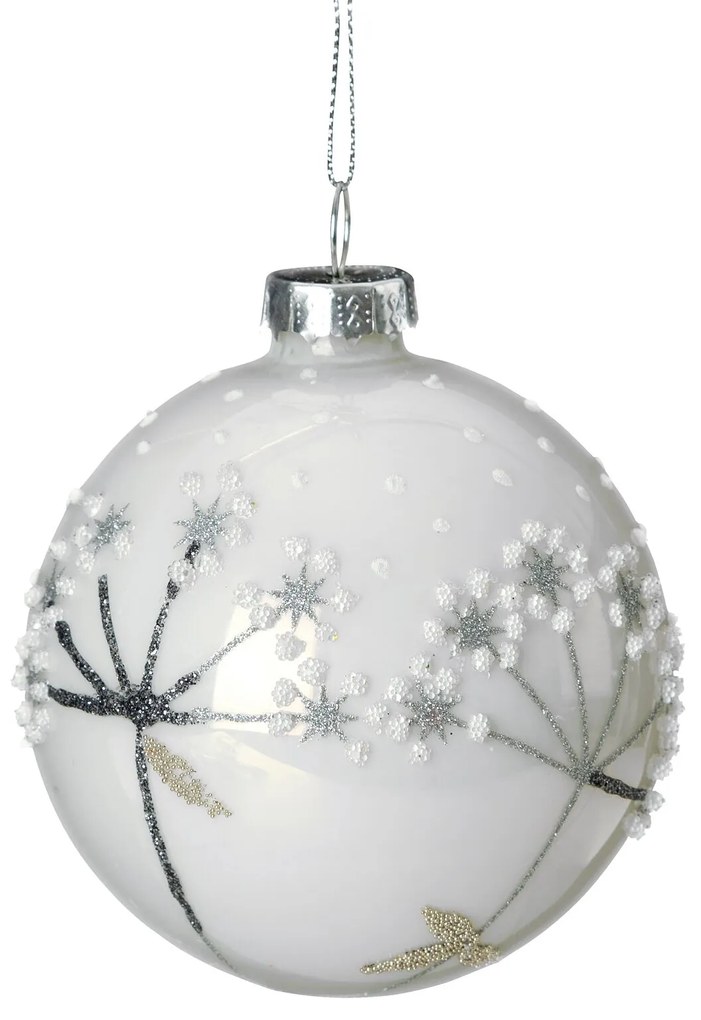 SKLENENÁ VIANOČNÁ BANKA NA STROMČEK SADA 4 KS (FI) 8 CM VZOROVANÁ