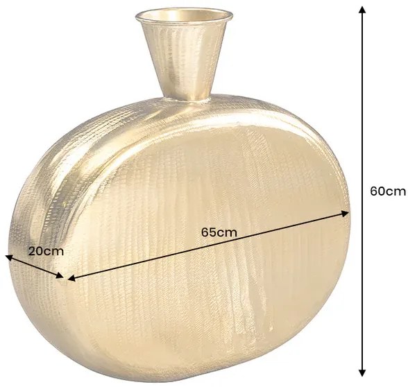 Veľká dekoratívna váza ORIENT XL 65 cm so zlatým kladivkovaným efektom