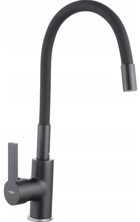 Mexen Bruno - drez granitový 79,5x49,5cm + batéria Flex, 1-komorový, čierna-strieborná, 6513791010-73-Flex