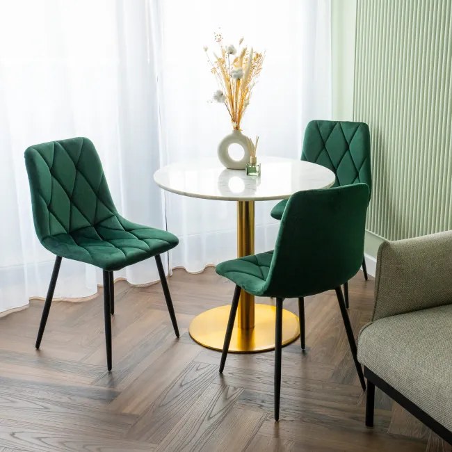 Jedálenská stolička MADISON zamatová, tmavozelená