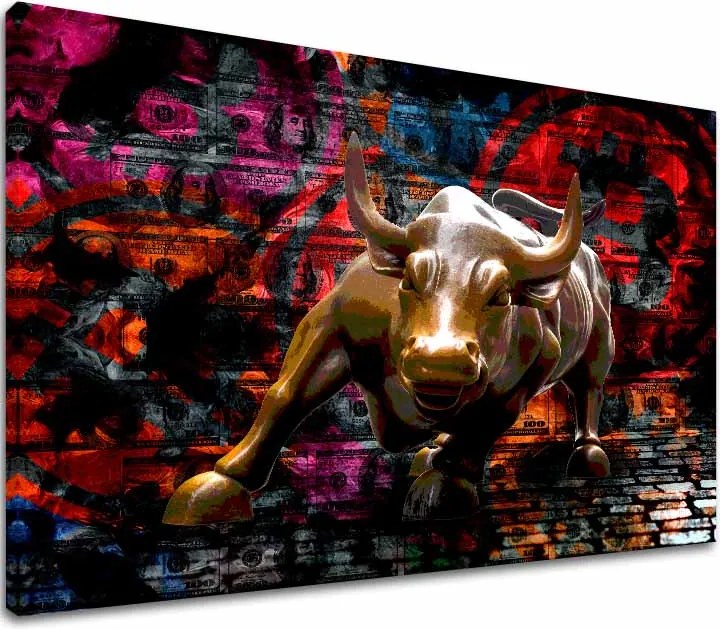 Obraz na plátne Zlatý Býk - Symbol Sily a Prosperity