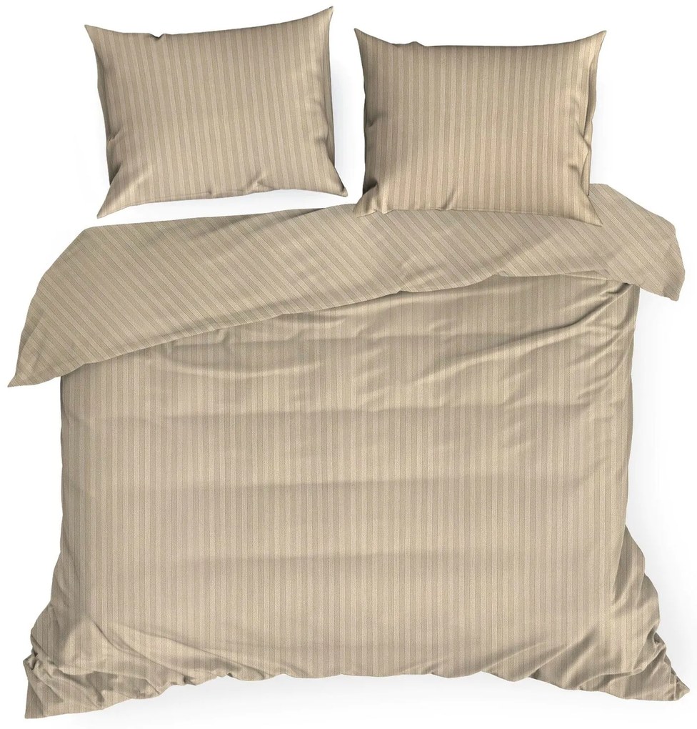 SATÉNOVÉ OBLIEČKY VERA 160X200 CM, 2 KS 70X80 CM BÉŽOVÉ