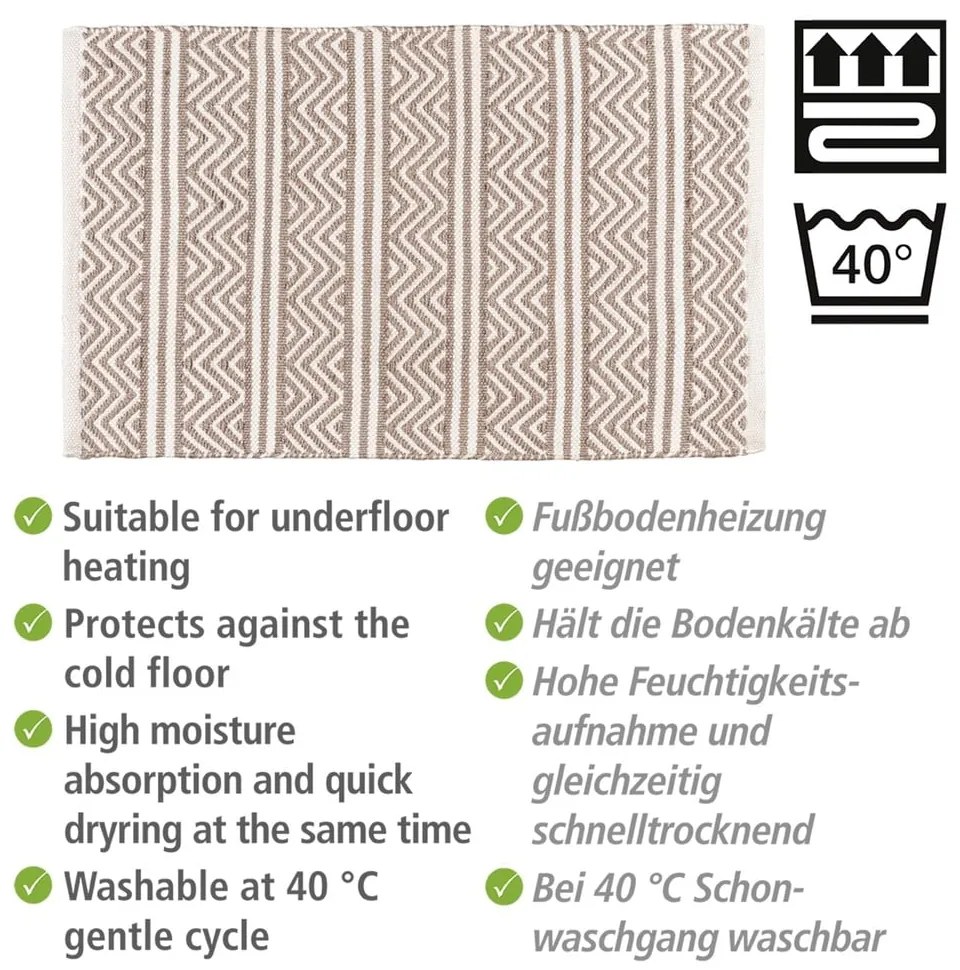 Béžová textilná kúpeľňová predložka 50x80 cm Shaki – Wenko