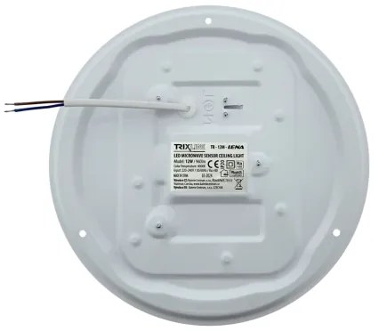 LED stropné svietidlo s pohybovým senzorom LENA LED/12W/230V, priemer 25,7 cm, biele