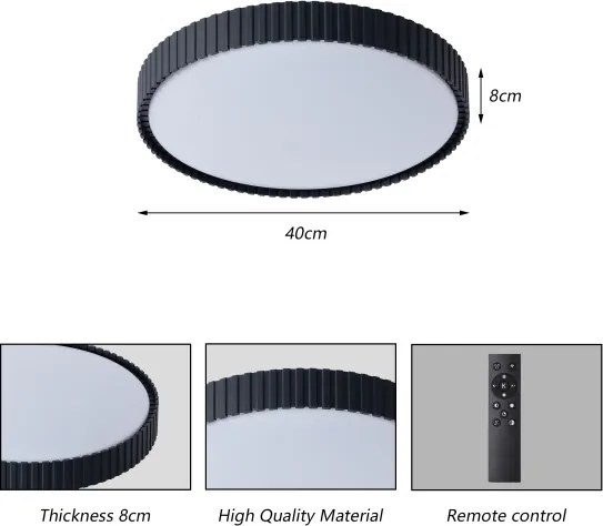 Brilagi - LED stmievateľné stropné svietidlo CORVO LED/54W/230V 3000-6000K čierne, priemer 40 cm + diaľkové ovládanie