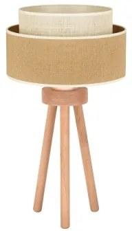 Duolla - Stolná lampa YUTE BOHO 1xE27/15W/230V pr. 25 cm hnedá/krémová