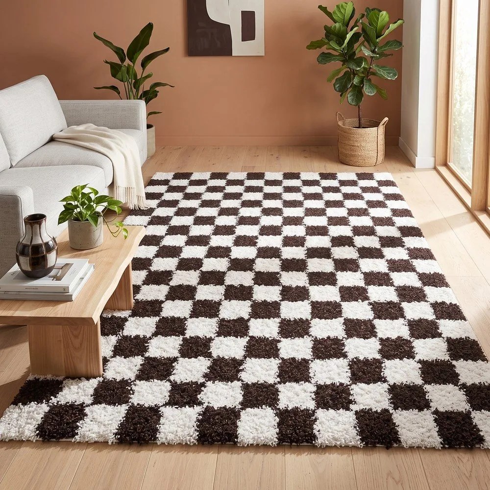 Hnedý/krémovobiely koberec 160x230 cm Grida – ESTE