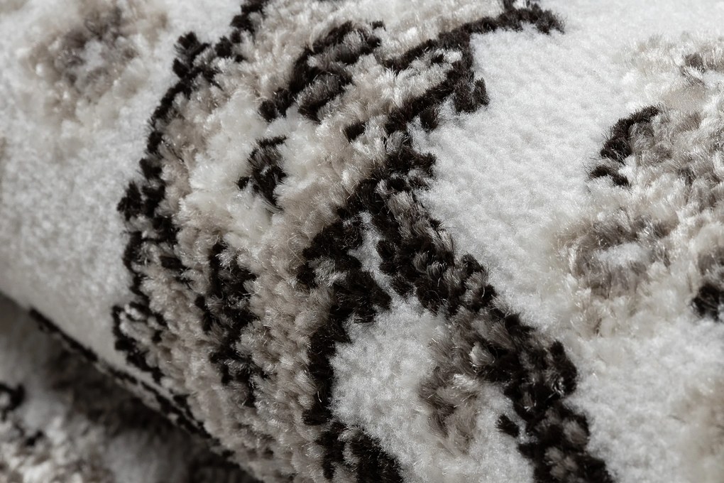 Koberec MATEO 8037/944 Kvety, s rámom, sivo - béžový