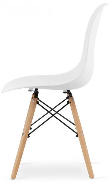 Jedálenský stôl TODI biely 80 cm so štyrmi stoličkami OSAKA biele / hnedé