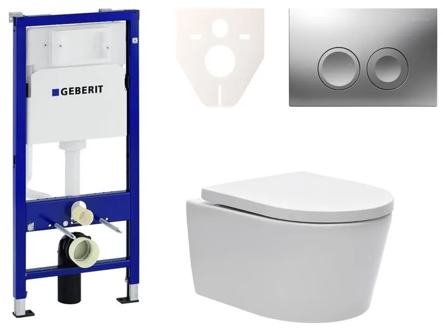 Cenovo zvýhodnený závesný WC set Geberit do ľahkých stien / predstenová montáž + WC SAT Brevis SIKOGES6W3