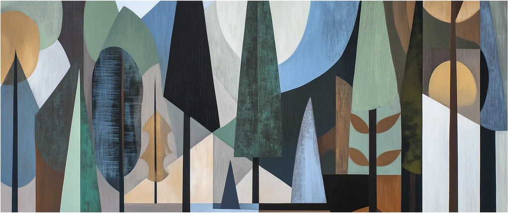Obraz - Prírodná geometrická abstrakcia II. (120x50 cm)