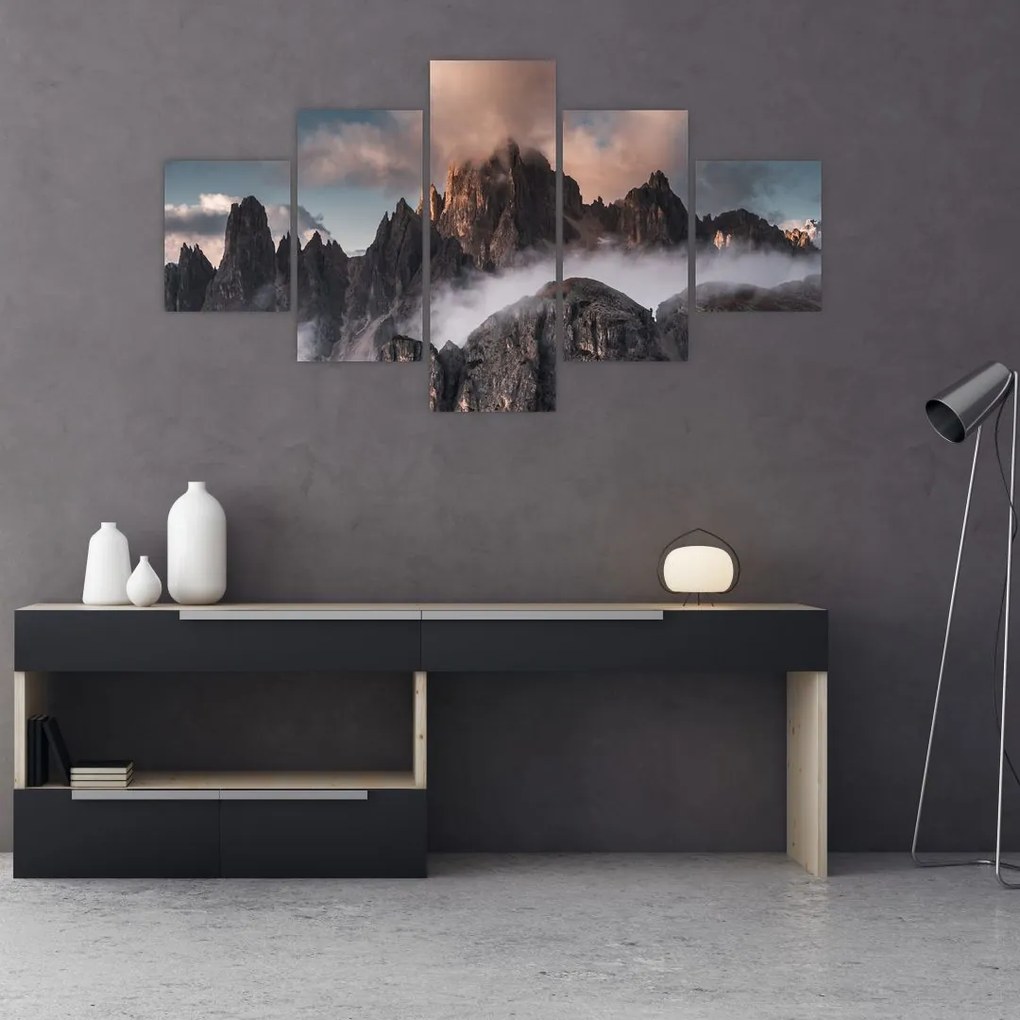Obraz - Talianske dolomity schované v hmle (125x70 cm), 40 ďalších rozmerov