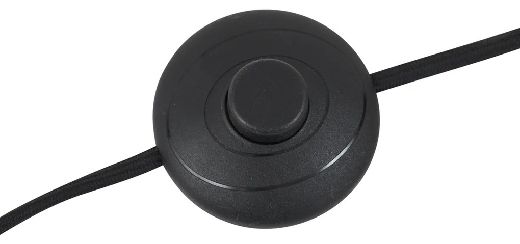 Retro stojaca lampa čierna so zeleným sklom - Denise