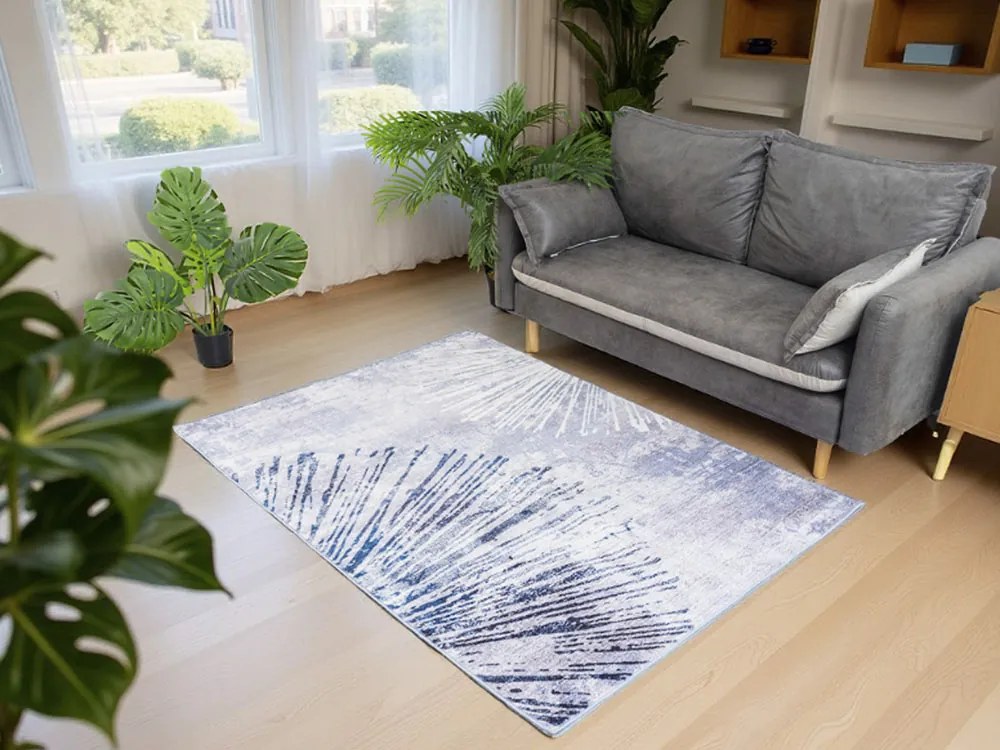 Koberec Roma – sivý s abstraktným vzorom, obdĺžnikový tvar Rozmer: 160x200 cm