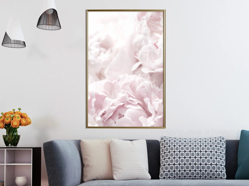 Artgeist Plagát - Fluffy Peonies [Poster] Veľkosť: 20x30, Verzia: Čierny rám