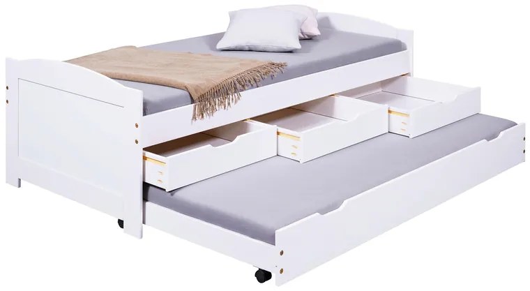 Inter Link Funkčná posteľ s 3 zásuvkami (Ulli – biela) (100161881)