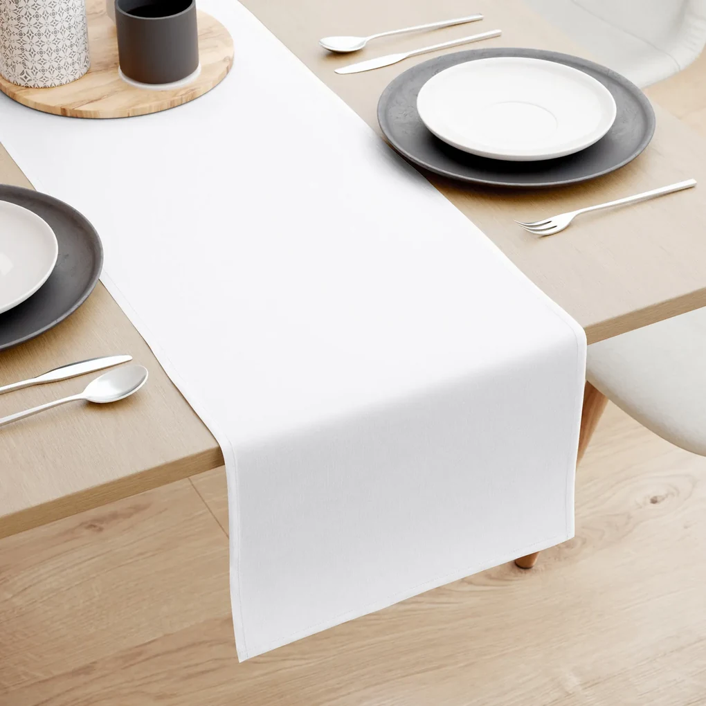 Goldea behúň na stôl 100% bavlnený kepr - biely 50x180 cm