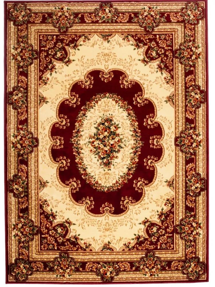 **Kusový koberec klasický vzor bordó 200x300cm