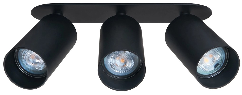 BERGE LED svietidlo LUNGO 3x GU10 zapustené čierne