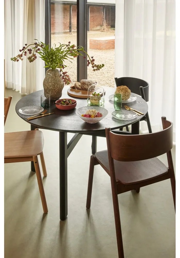 Čierny okrúhly jedálenský stôl ø 140 cm Fjord – Hübsch