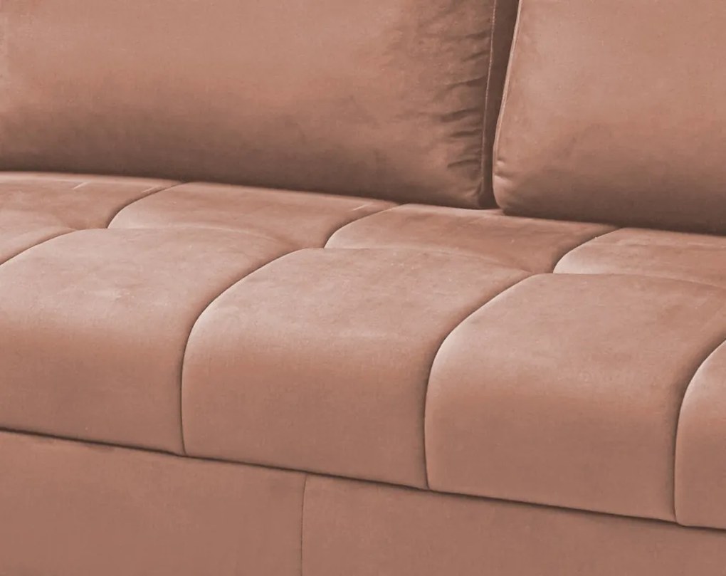 Rohová sedacia súprava Paris, lososová látka, ľavý roh