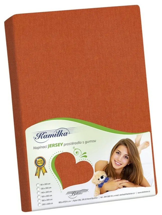 Bellatex jersey prestieradlo Kamilka hnedá, 90 x 200 cm