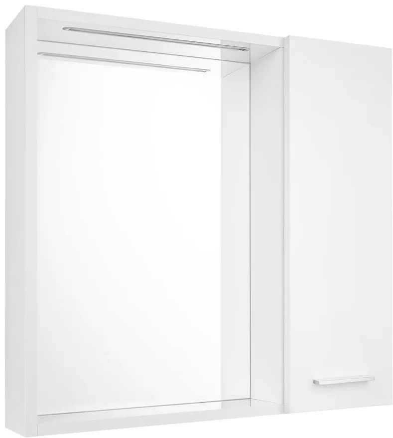 Aqualine Aqualine, ZOJA/KERAMIA FRESH STRIP galérka s LED osvetlením, 60x60x14cm, pravá, biela, 45022S