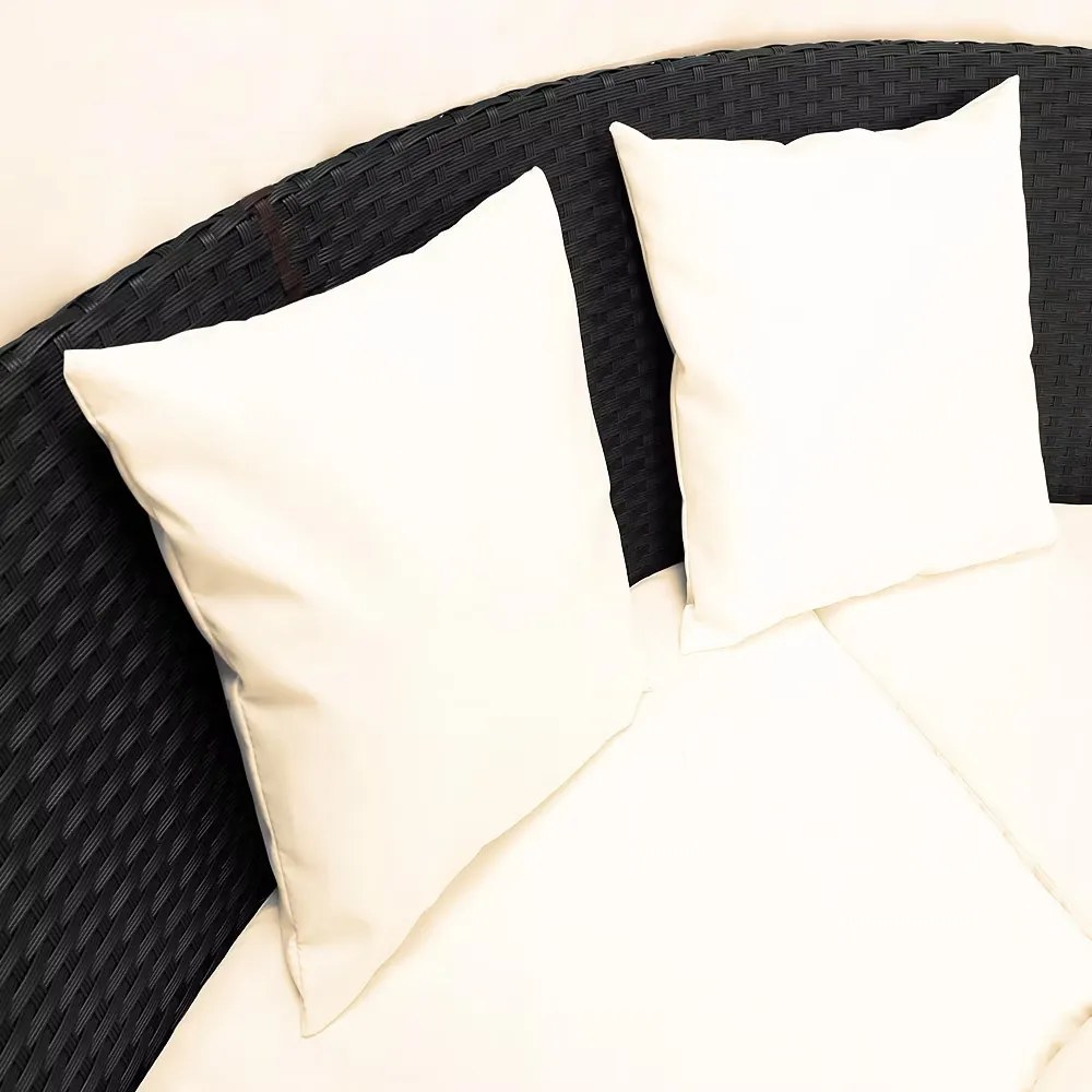 InternetovaZahrada Ratanová záhradná posteľ LAZY BIG Ø226 cm - čierna
