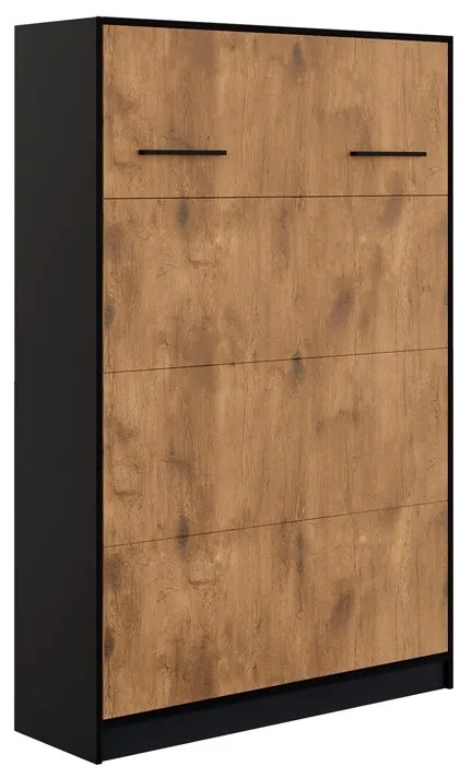 Sklápacia posteľ Loft 140x200 New Elegance - Čierna/Dub Lancelot