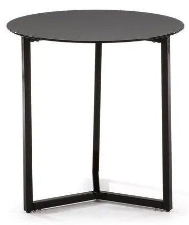 Čierny odkladací stolík Kave Home Marae, ⌀ 50 cm