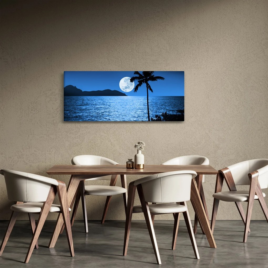 Obraz - Mesiac nad morskou hladinou (120x50 cm)