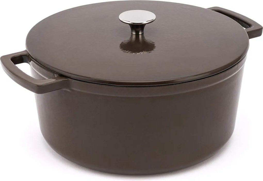 Elmich Smaltovaný liatinový hrniec Ember 28 cm hnedý