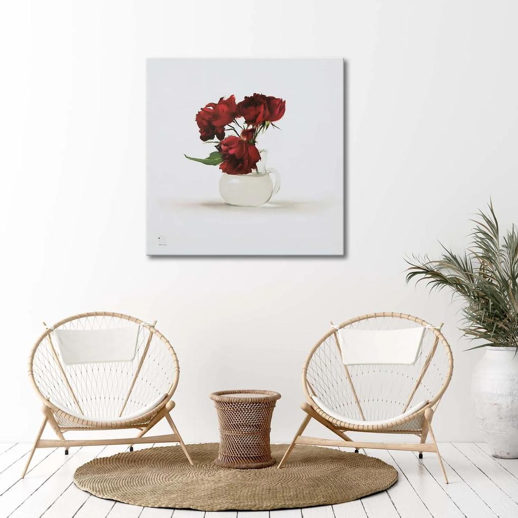 Gario Obraz na plátne Vyblednuté ruže vo váze Rozmery: 30 x 30 cm