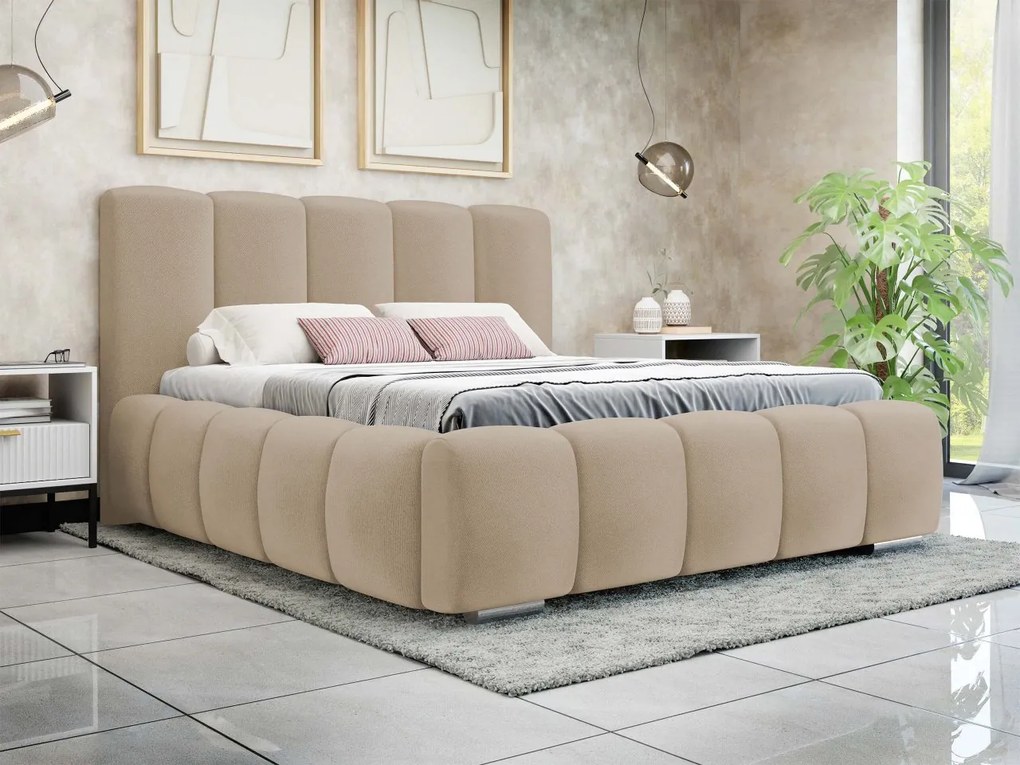 Čalúnená manželská posteľ Lisko, Rozmer postele: 160x200, Farba poťahu: Paros 02