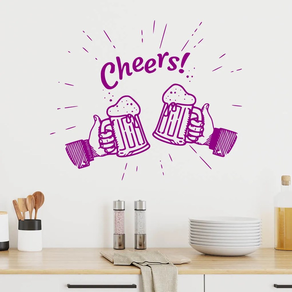 Veselá Stena Samolepka Cheers Farba: bílá, Veľkosť: 40 x 34 cm