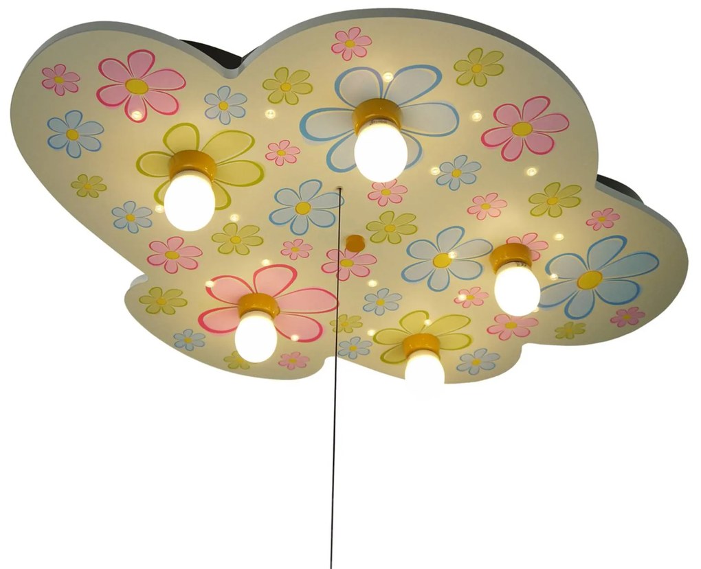 Pestré kvety – svietidlo v tvare oblaku, diódy LED