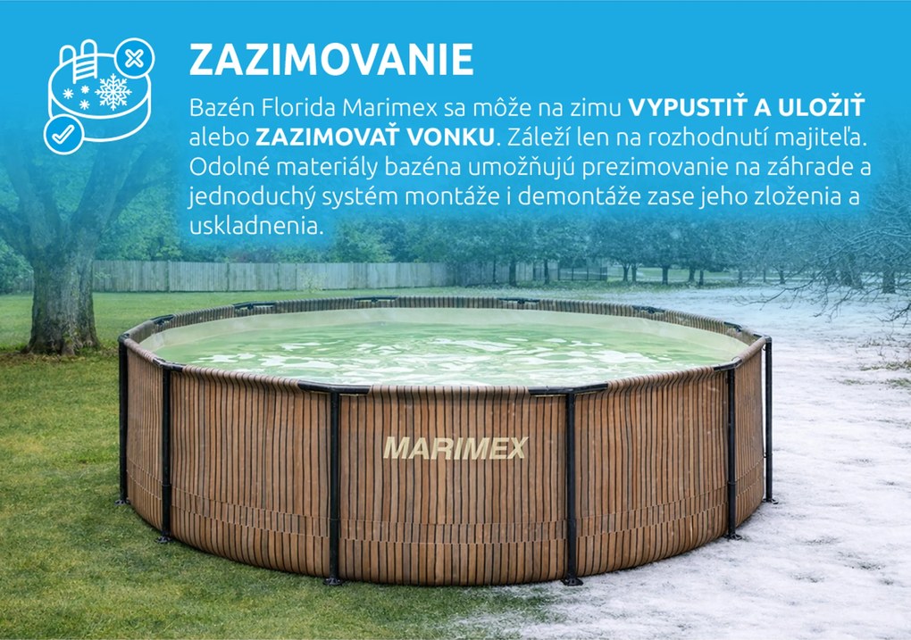 Marimex | Bazén Marimex Florida 4,57 x1,32 m so zabudovaným skimmerom - motív TEAK | 10340322