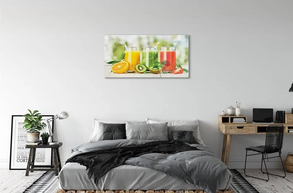 Obraz na skle Koktaily Strawberry Kiwi 140x70 cm