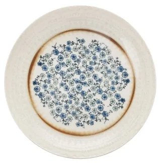 Jedálenská súprava 24 ks, modrá/béžová, porcelán