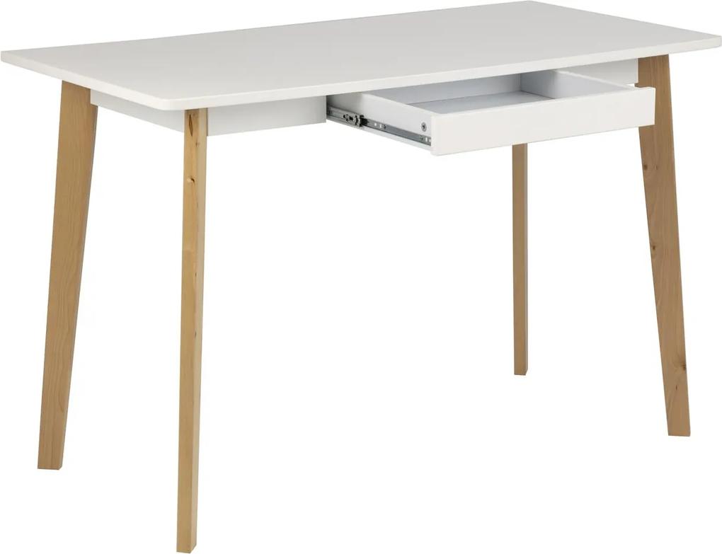 Bighome - Písací stôl RAVEN 117 cm, biela