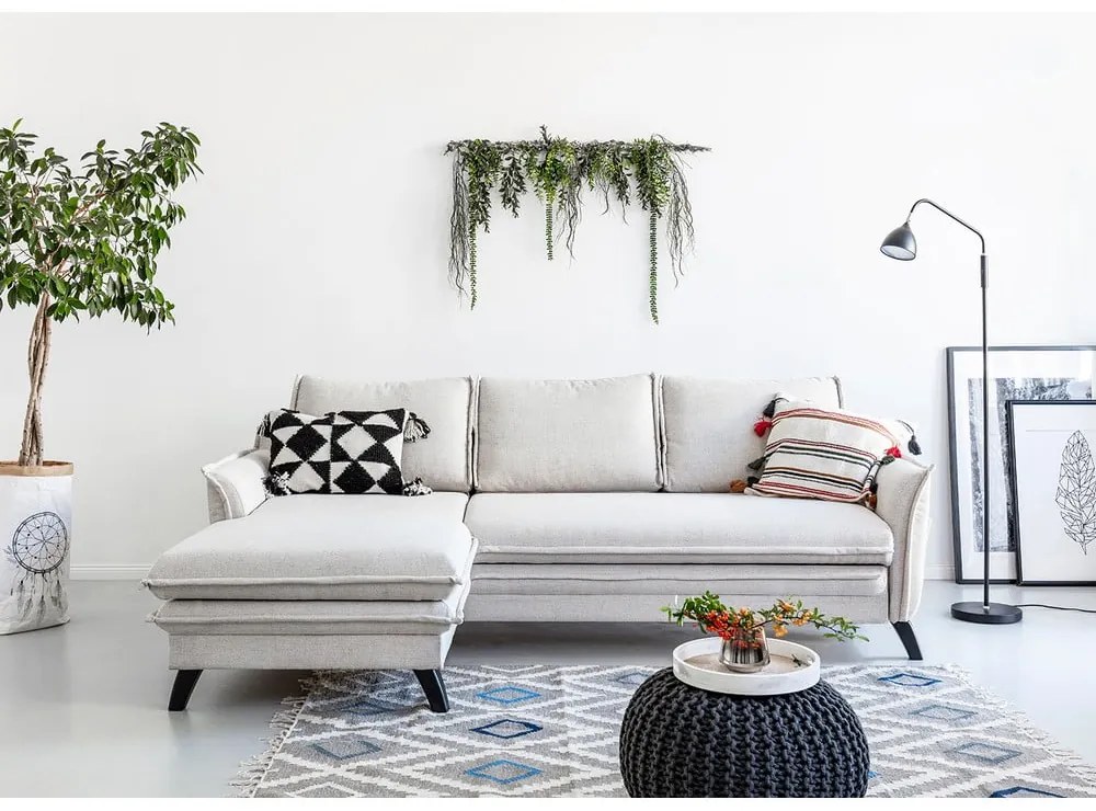 Svetlobéžová rozkladacia rohová pohovka Miuform Charming Charlie, ľavý roh