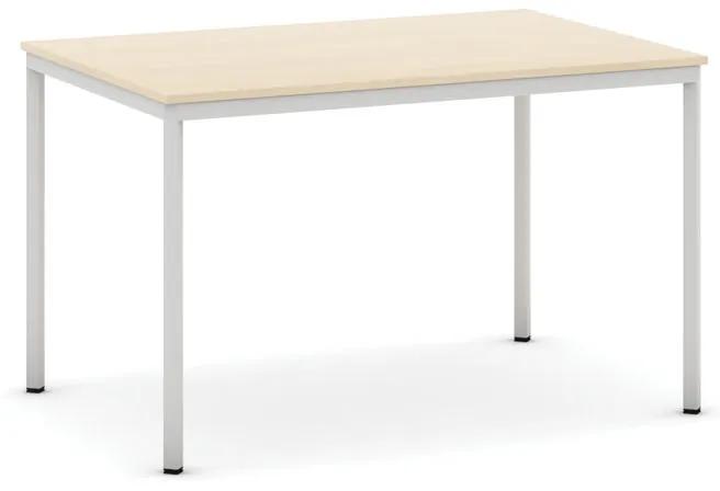 Jedálenský stôl, 1200 x 800 mm, doska biela, podnož sv. sivá