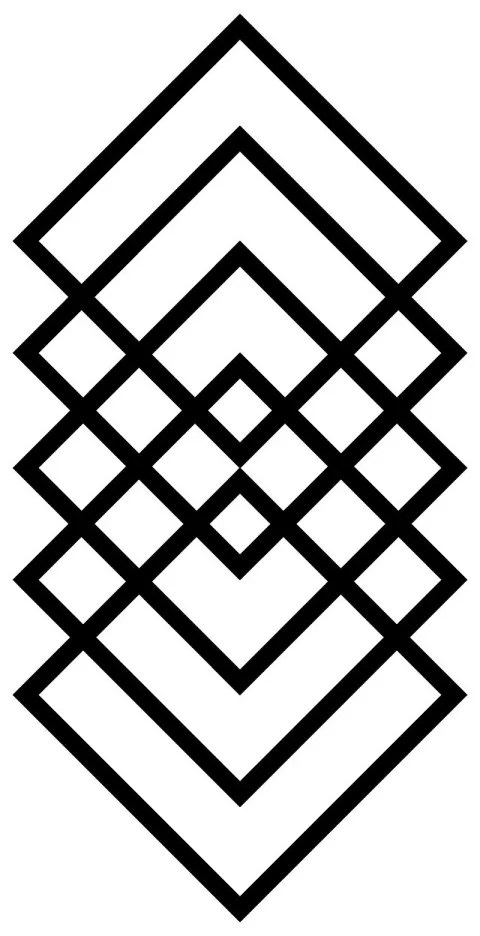 Nástenná kovová dekorácia GEOMETRY čierna
