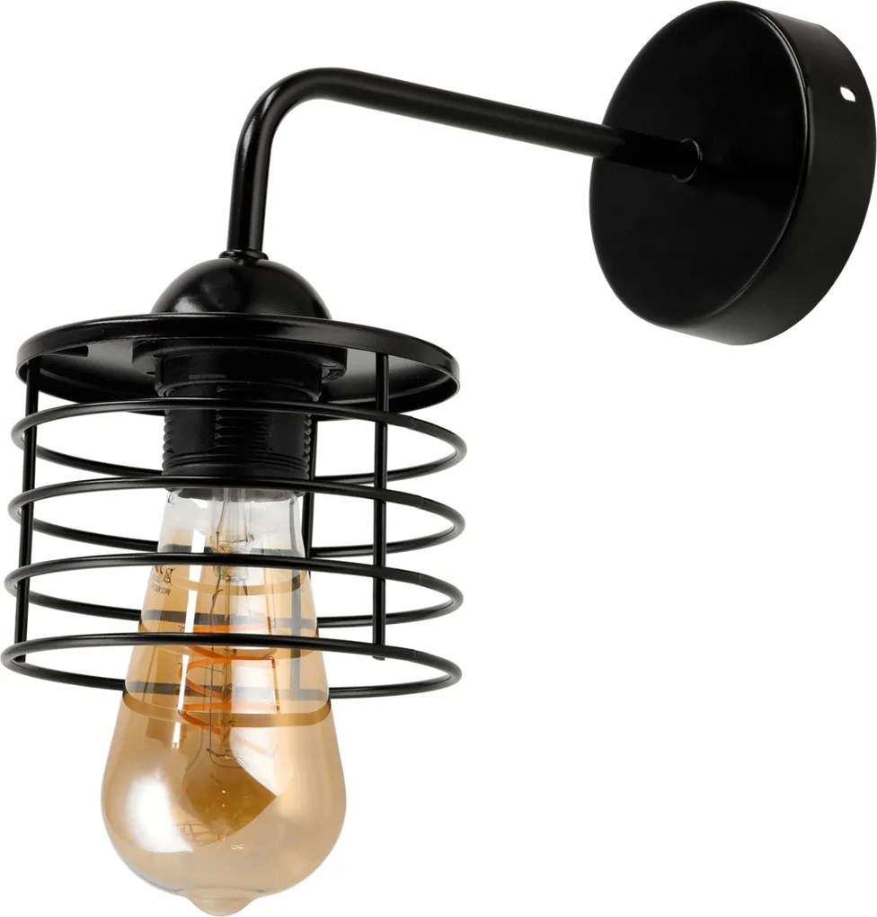 Nástenná lampa LED LOFT edison čierna 1xe27