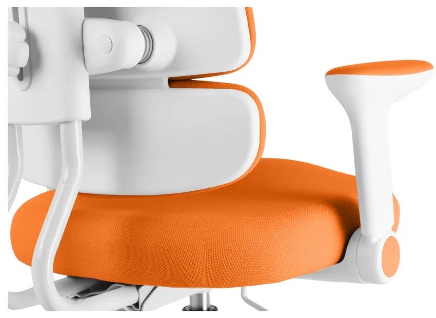 Detská rastúca stolička Neoseat KIDDY THREE — látka, prateľný poťah, oranžová