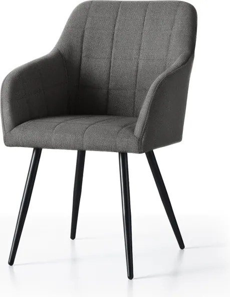 Sada štyroch jedálenských stoličiek LUXANO Lumos zamatové, grafitové / čierne nohy (4 ks)